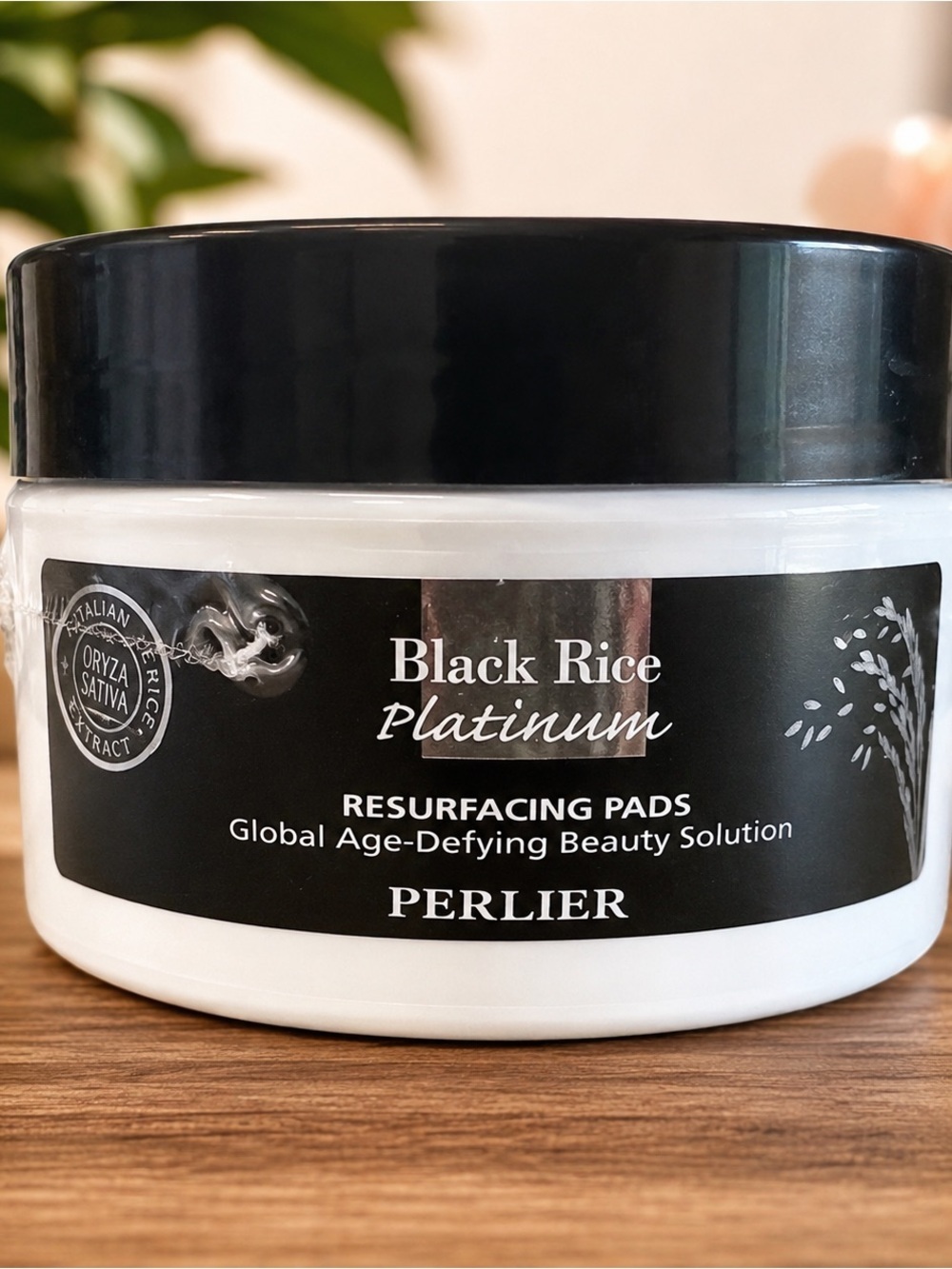 Perlier Black Rice Platinum Resurfacing Pads Anti-Aging Exfoliating NIB Sealed